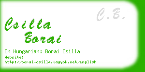 csilla borai business card